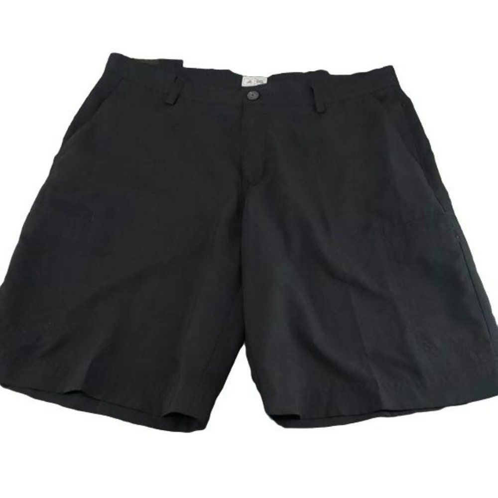 Adidas Men's Athletic Black Lightweight Dress Flat Front Shorts Size 34